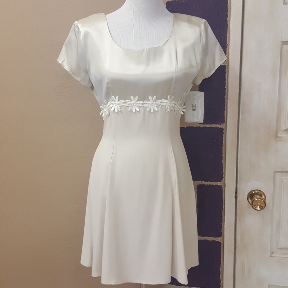 Retro champagne semi formal dress